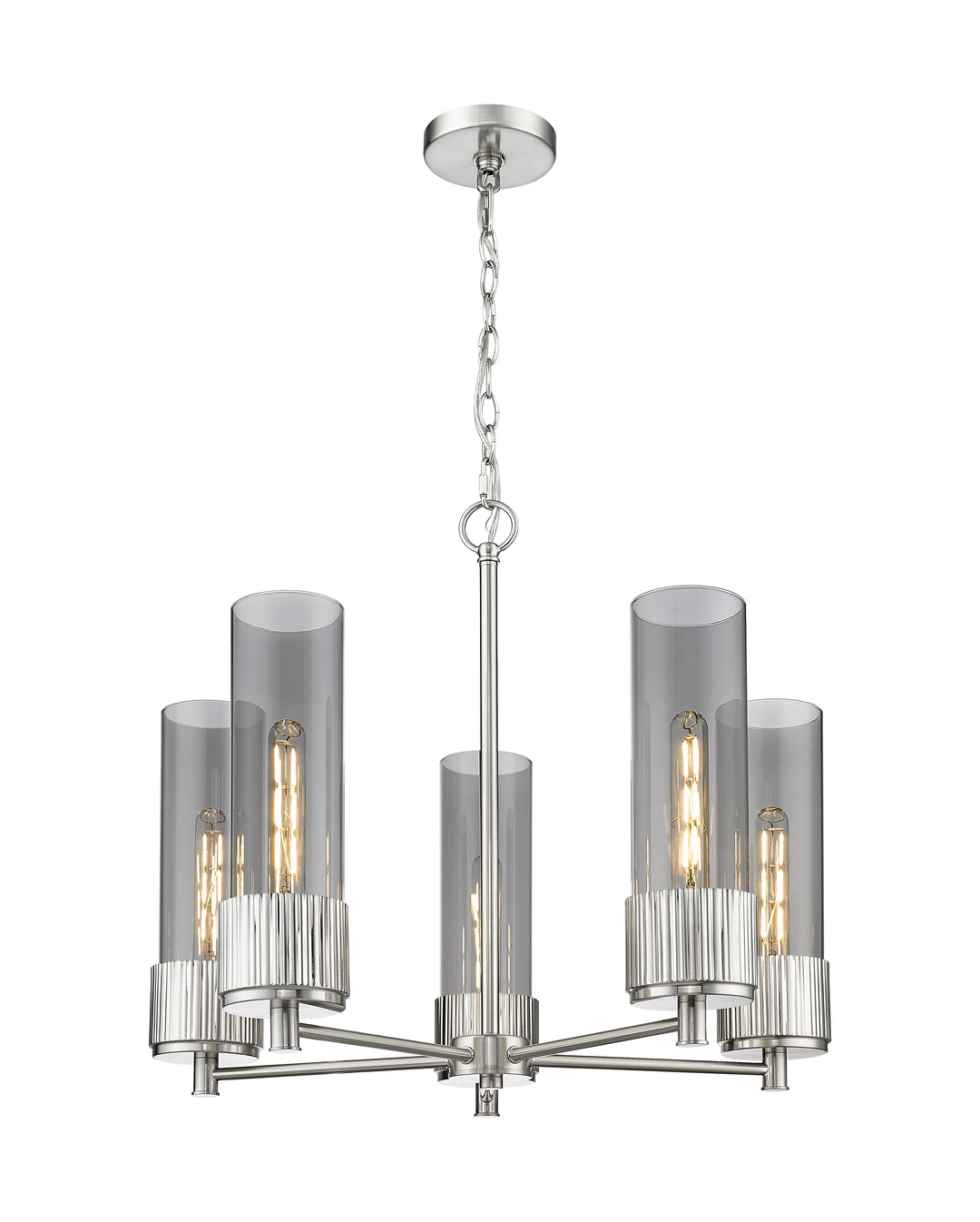 Innovations Lighting Bolivar 12" Chandelier Chandeliers Innovations Lighting Satin Nickel Light Smoke ; Glass Type: Smoked 