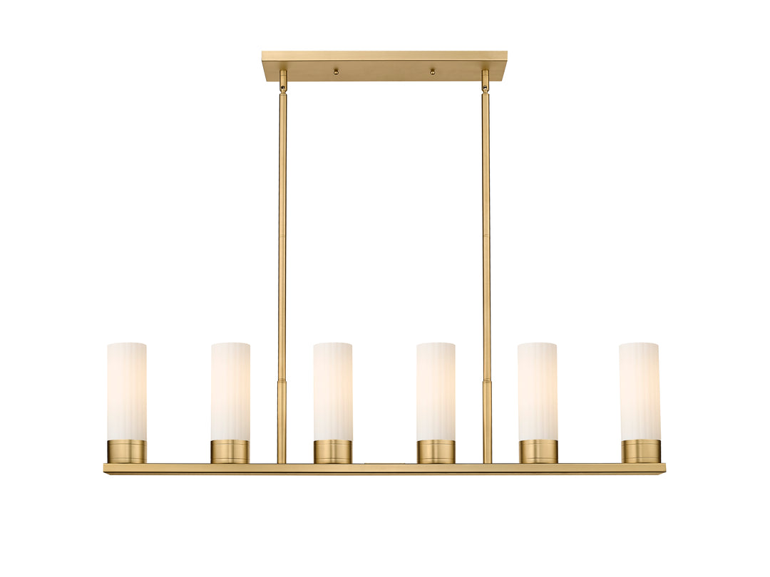 Innovations Lighting Empire 8" Linear Pendant - Brushed Brass Pendants Innovations Lighting White ; Glass Type: Frosted  