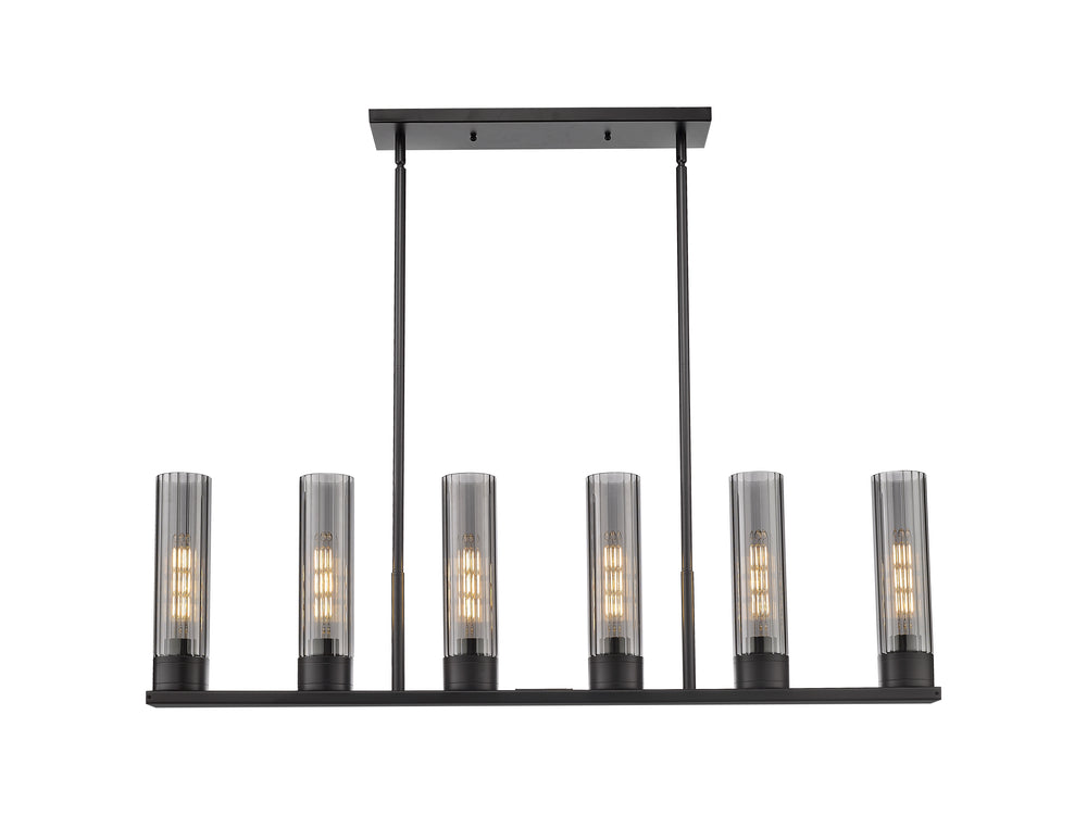 Innovations Lighting Empire 11" Linear Pendant - Matte Black Pendants Innovations Lighting Light Smoke ; Glass Type: Smoked  