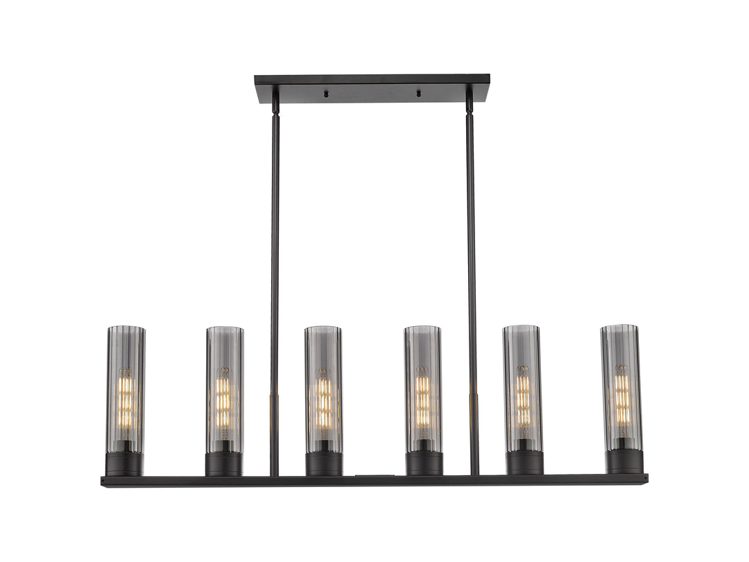 Innovations Lighting Empire 11" Linear Pendant - Matte Black Pendants Innovations Lighting Light Smoke ; Glass Type: Smoked  