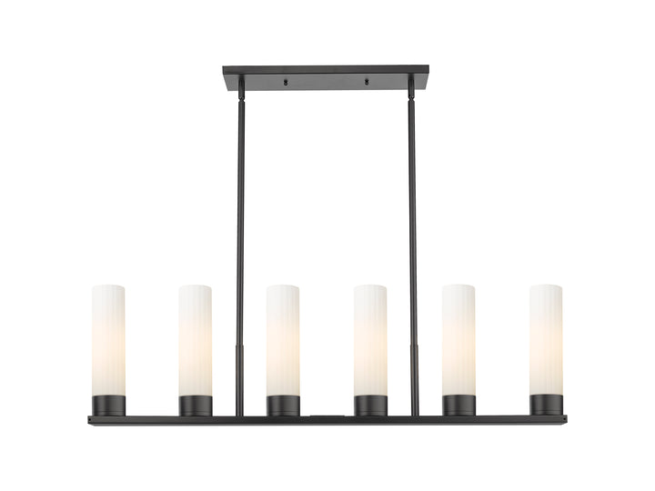 Innovations Lighting Empire 8" Linear Pendant - Matte Black Pendants Innovations Lighting White ; Glass Type: Frosted  