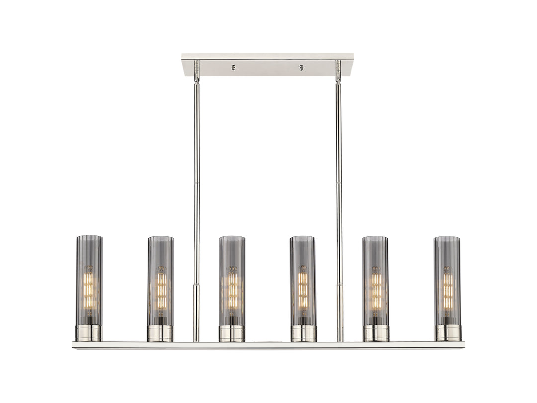 Innovations Lighting Empire 11" Linear Pendant - Polished Nickel Pendants Innovations Lighting Light Smoke ; Glass Type: Smoked  