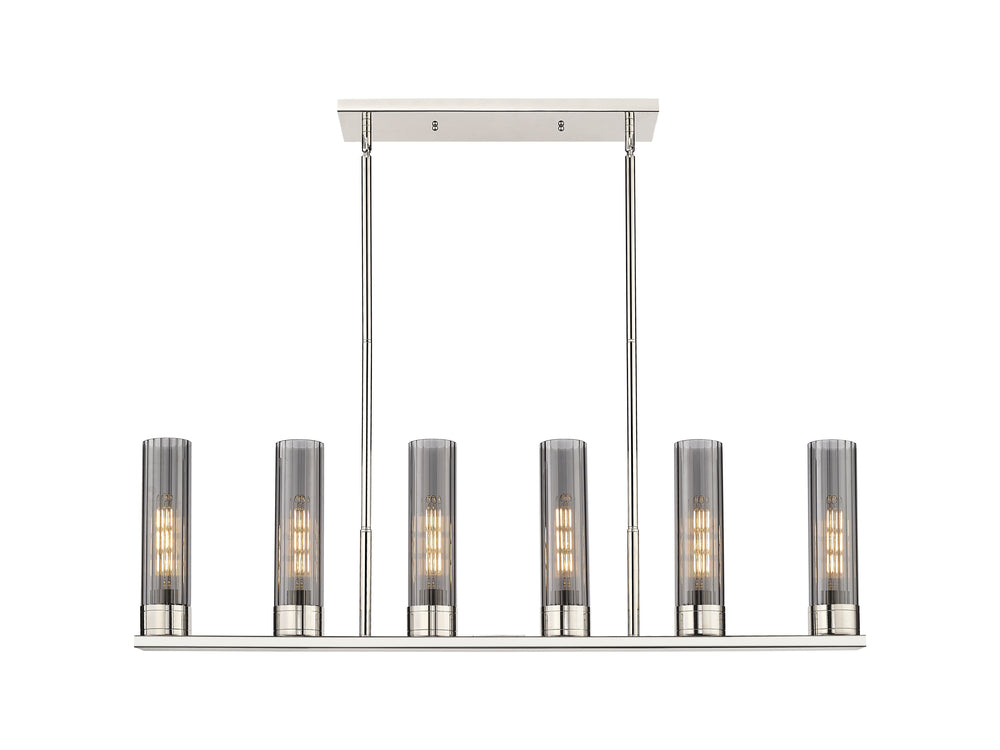 Innovations Lighting Empire 8" Linear Pendant - Polished Nickel Pendants Innovations Lighting Light Smoke ; Glass Type: Smoked  