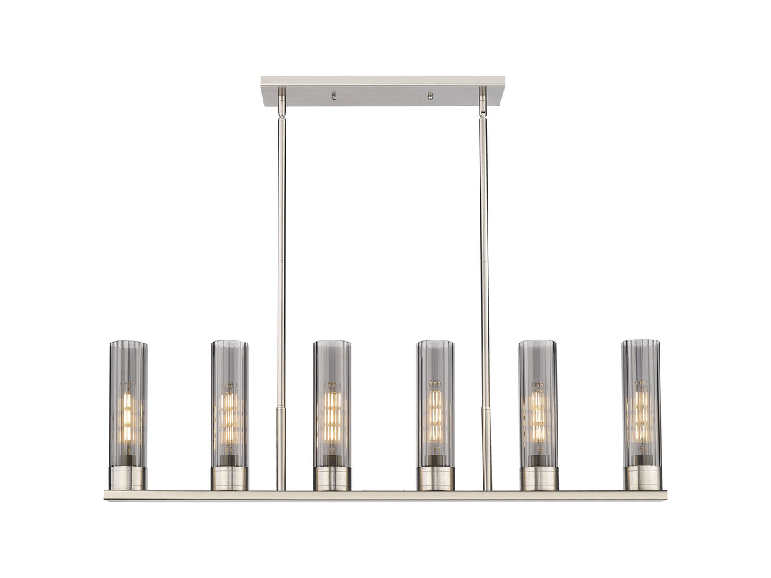 Innovations Lighting Empire 11" Linear Pendant - Satin Nickel Pendants Innovations Lighting Light Smoke ; Glass Type: Smoked  