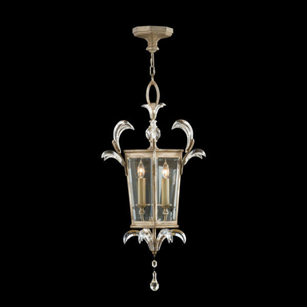 Fine Art Handcrafted Lighting Beveled Arcs 22"W Square Pendant in Warm Muted Silver Leaf (705440ST)