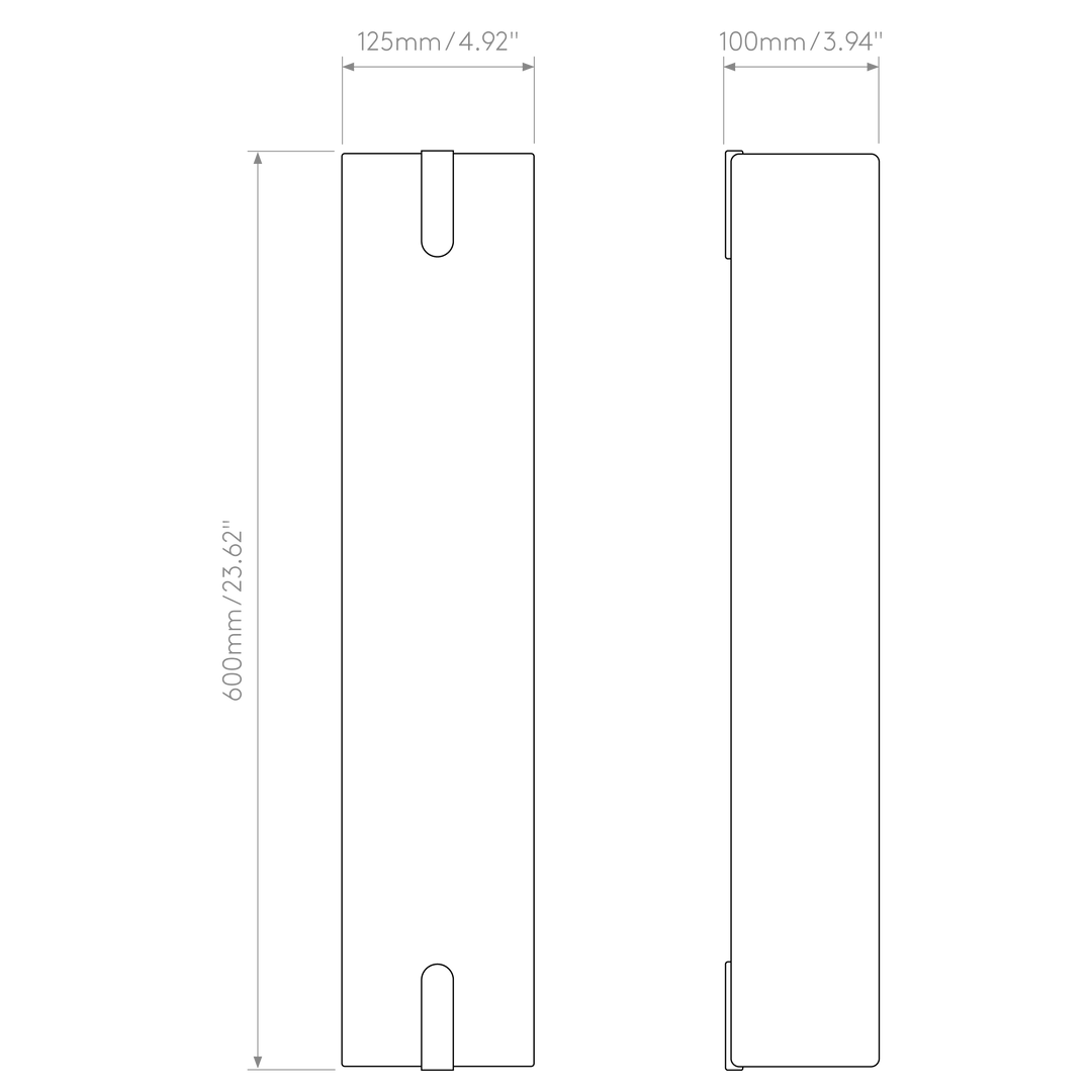 Astro Lighting Elba 600 Wall dimension diagram