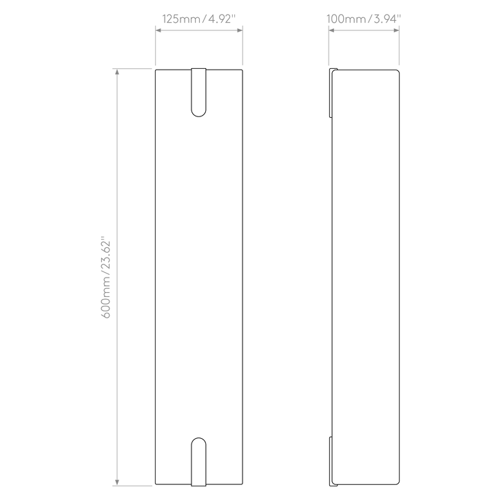 Astro Lighting Elba 600 Wall dimension diagram