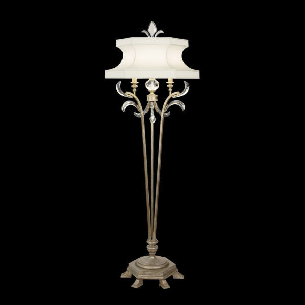 Fine Art Handcrafted Lighting Beveled Arcs 72"H Floor Lamp in Warm Muted Silver Leaf (737420ST)