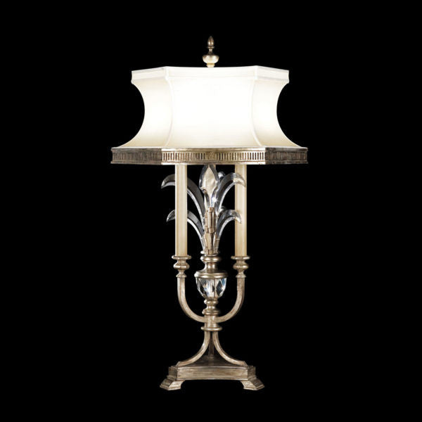 Fine Art Handcrafted Lighting Beveled Arcs 37"H Table Lamp in Warm Muted Silver Leaf (738210ST)