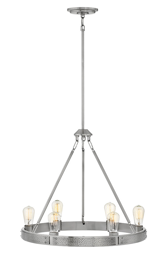 Hinkley Everett Chandelier Chandeliers Hinkley Brushed Nickel 24.5x24.5x22.0