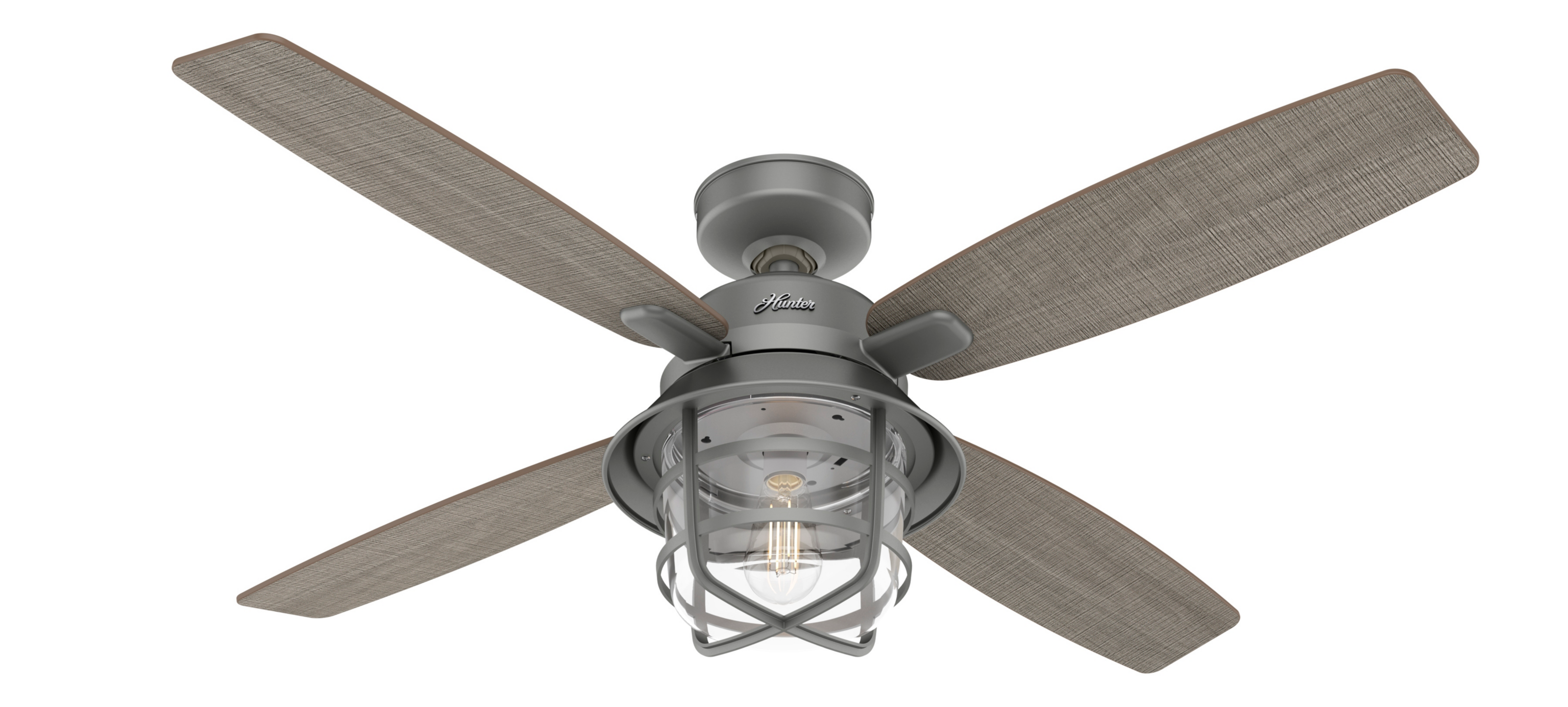 Hunter 52 inch Port Royale Damp Rated Ceiling Fan with LED Light Kit and Handheld Remote Ceiling Fan Hunter   