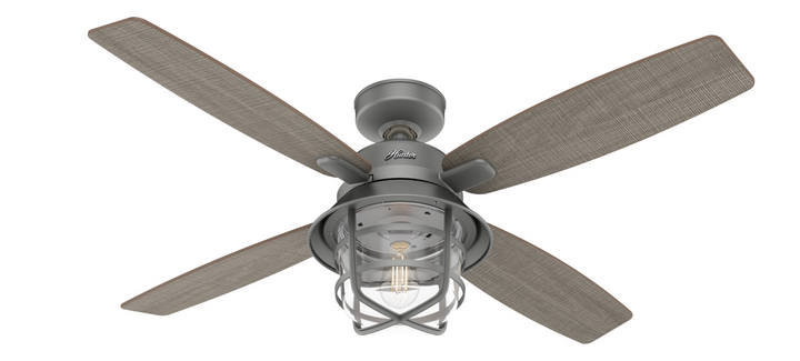 Hunter 52 inch Port Royale Damp Rated Ceiling Fan with LED Light Kit and Handheld Remote Indoor Ceiling Fans Hunter