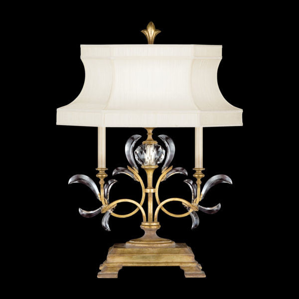 Fine Art Handcrafted Lighting Beveled Arcs 34"H Table Lamp in Muted Gold Leaf (769110ST)