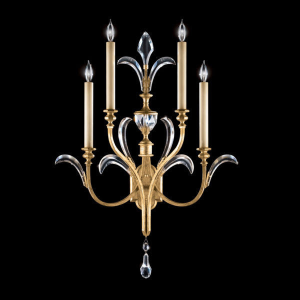 Fine Art Handcrafted Lighting Beveled Arcs 36"H Sconce in Muted Gold Leaf (762550ST)