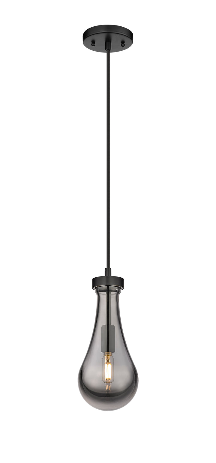 Innovations Lighting Owego 5" Pendant - Matte Black Pendants Innovations Lighting Light Smoke ; Glass Type: Smoked  