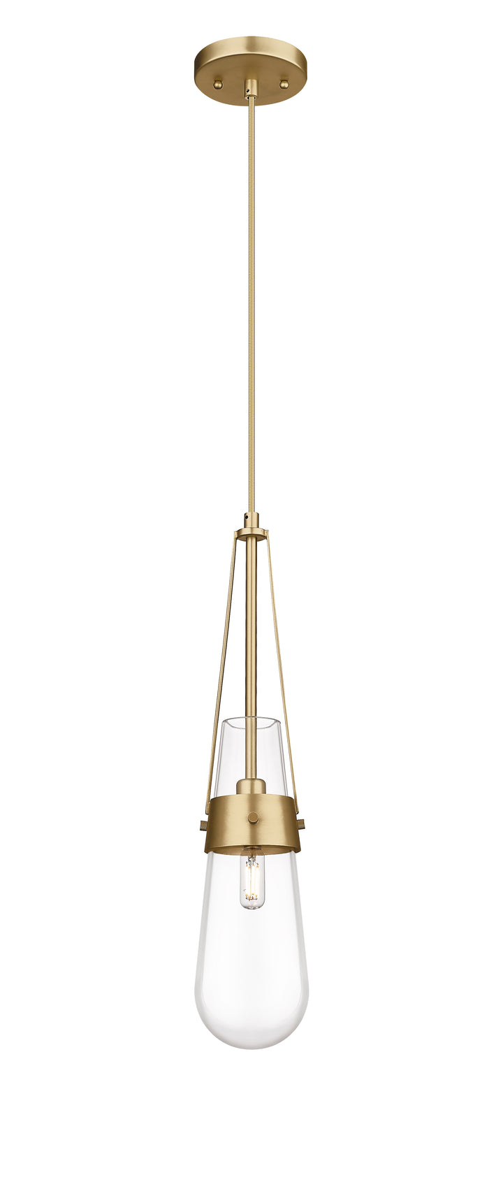 Innovations Lighting Milan 4" Pendant - Brushed Brass Pendants Innovations Lighting Clear ; Glass Type: Clear  