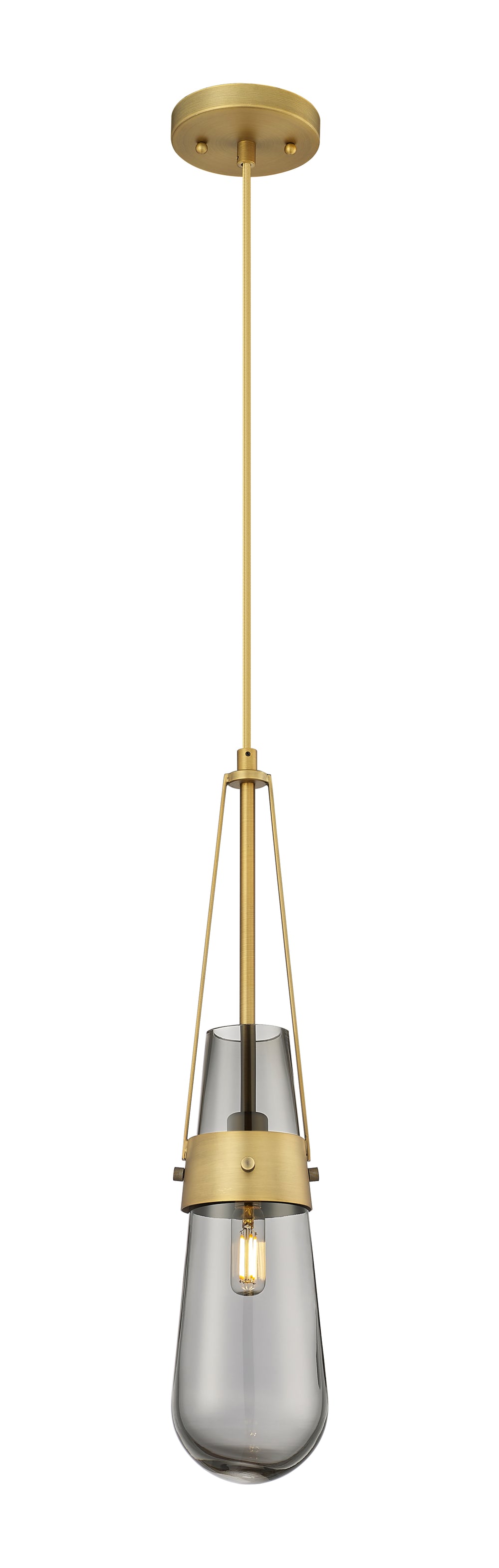 Innovations Lighting Milan 4" Pendant - Brushed Brass Pendants Innovations Lighting Light Smoke ; Glass Type: Smoked  