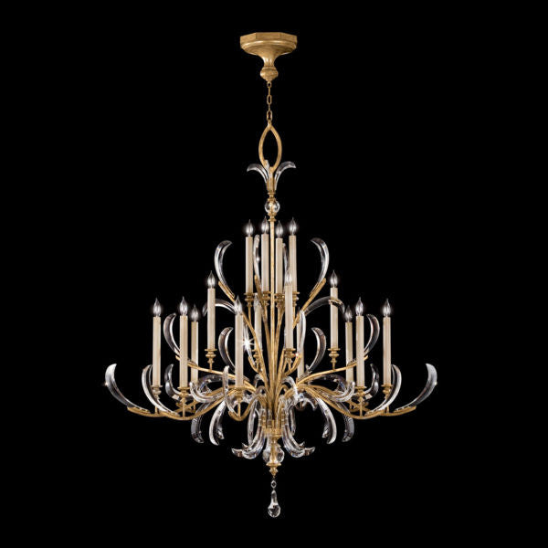 Fine Art Handcrafted Lighting Beveled Arcs 58"W Round Chandelier in Muted Gold Leaf (770040ST)