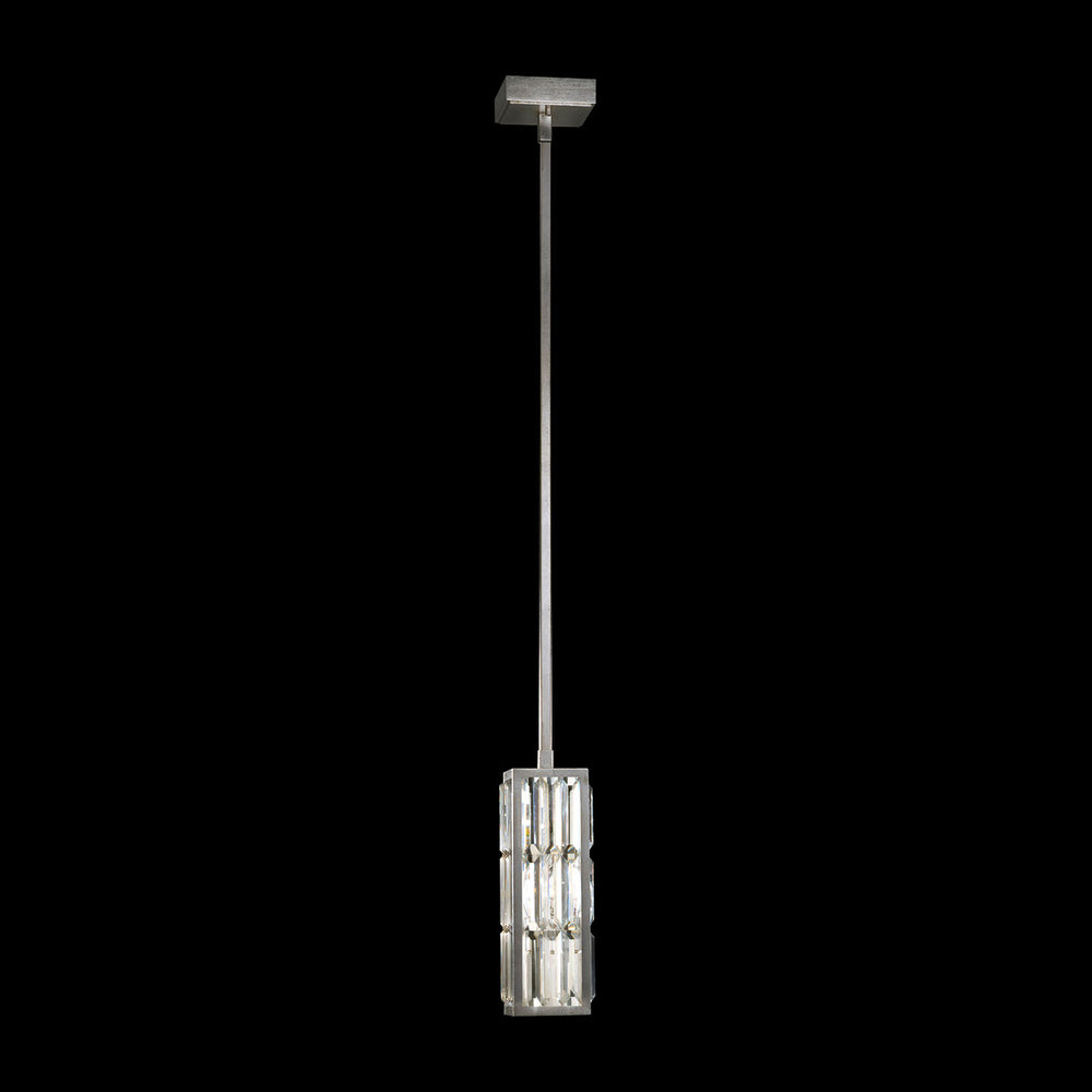 Fine Art Handcrafted Lighting Crystal Enchantment 5"W Square Drop Light in Standard Silver Leaf (811540ST)