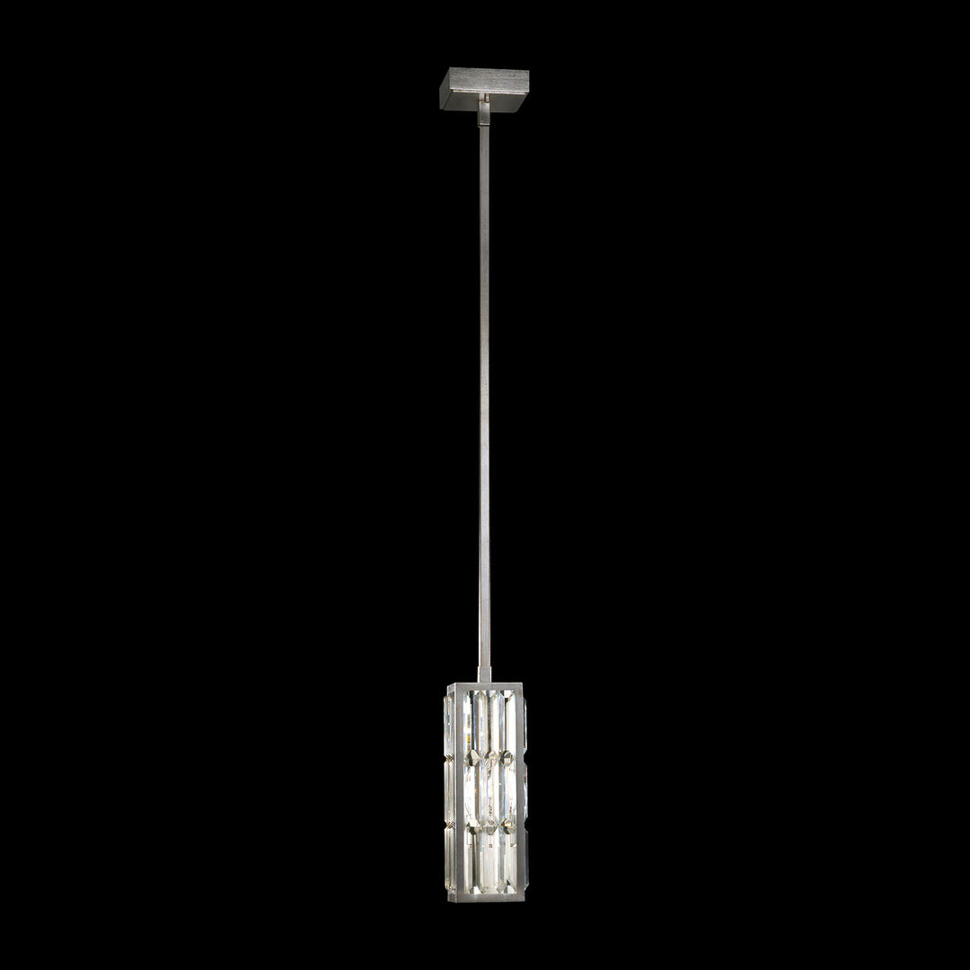 Fine Art Handcrafted Lighting Crystal Enchantment 5"W Square Drop Light in Standard Silver Leaf (811540ST)