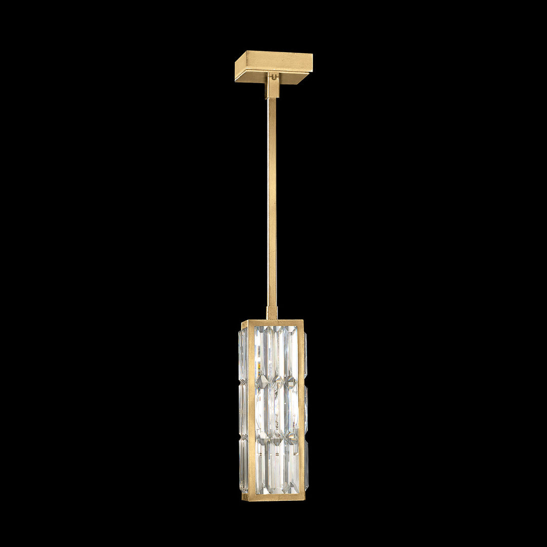 Fine Art Handcrafted Lighting Crystal Enchantment 5"W Square Drop Light in Standard Gold Leaf (811540-2ST)