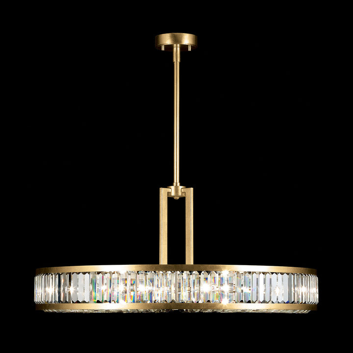 Fine Art Handcrafted Lighting Crystal Enchantment 37"W Round Pendant in Standard Gold Leaf (812040-2ST)