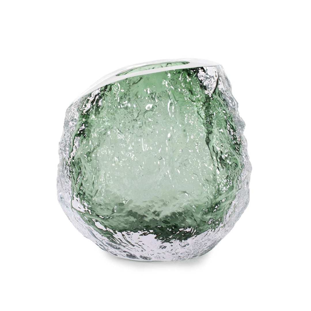 Howard Elliott Emerald Crystalized Glass Vase