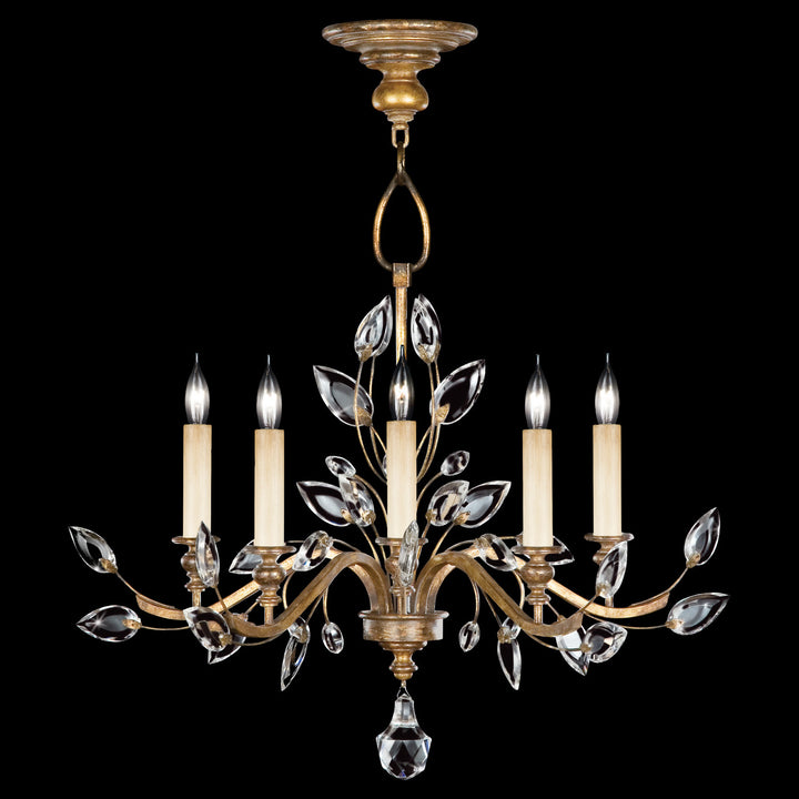 Fine Art Handcrafted Lighting Crystal Laurel 32"W Round Chandelier in Antique Warm Gold Leaf (775840ST)