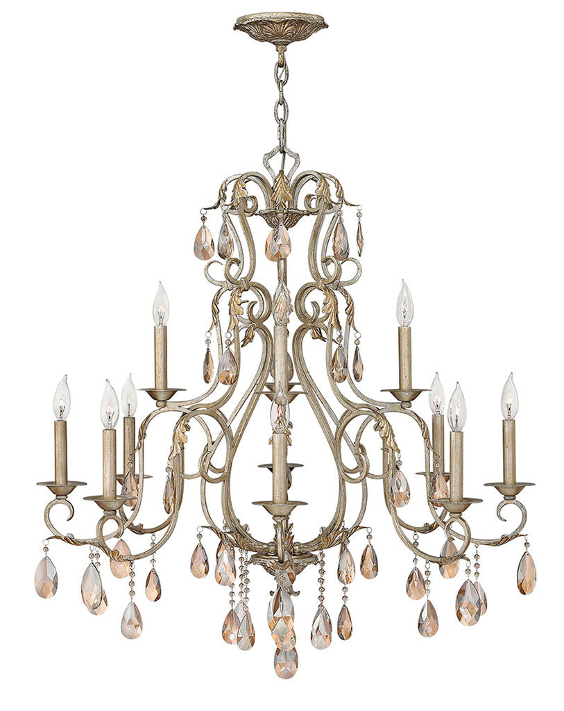 Hinkley Carlton Chandelier Chandeliers Hinkley Silver Leaf 35.0x35.0x36.5