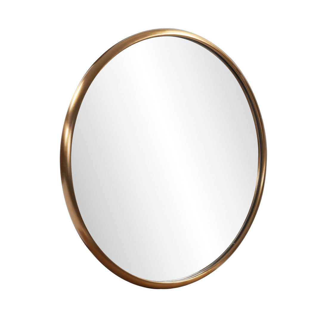 Howard Elliott Collection Yorkville Brass Small Round Mirror Mirrors Howard Elliott Collection   