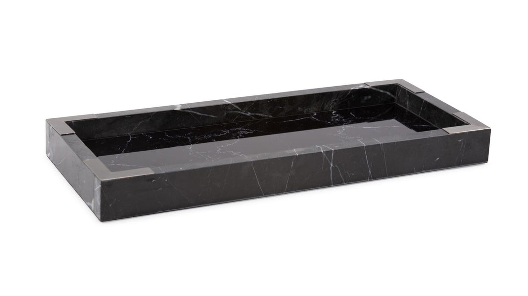 Howard Elliott Collection Black Mirrored Marble Tray Mirrors Howard Elliott Collection   