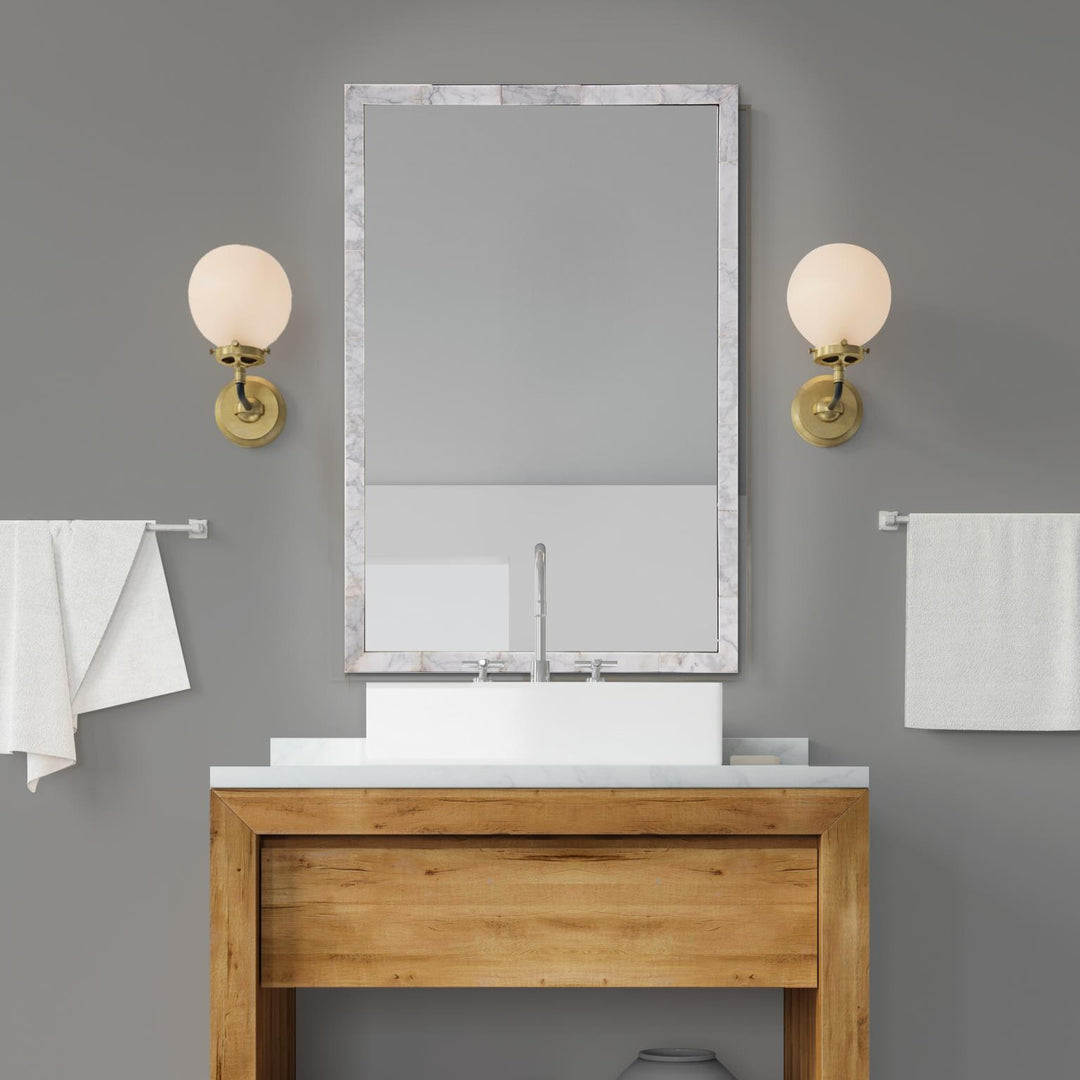 Howard Elliott Collection Makrana Marble Vanity Mirror Mirrors Howard Elliott Collection   