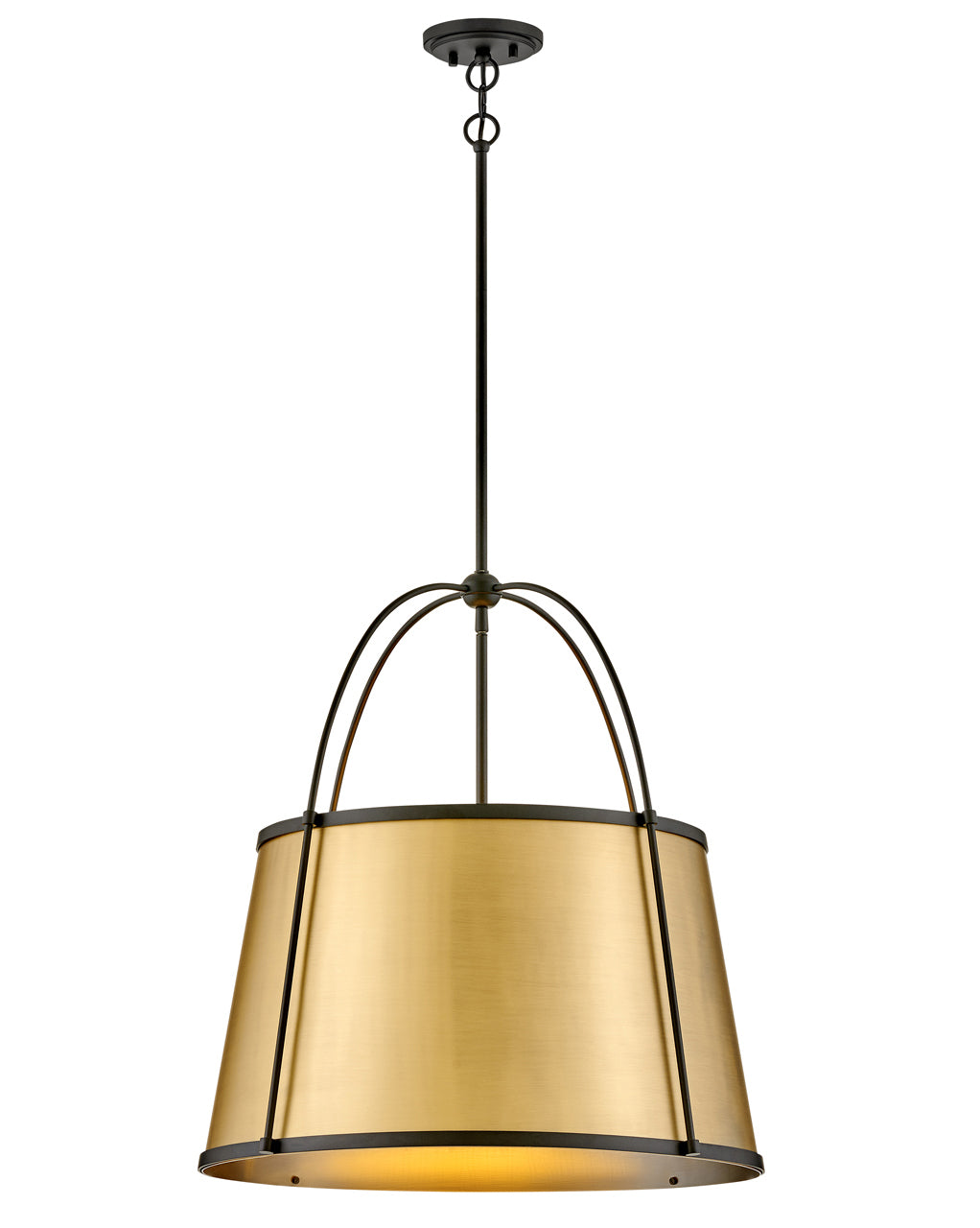 Hinkley Clarke Chandelier Chandeliers Hinkley Black with Lacquered Dark Brass accents 24.5x24.5x24.5 