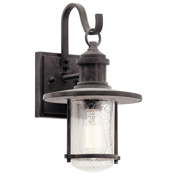 Kichler Riverwood Outdoor Wall Outdoor Wall Lights Kichler Weathered Zinc 8x14.25