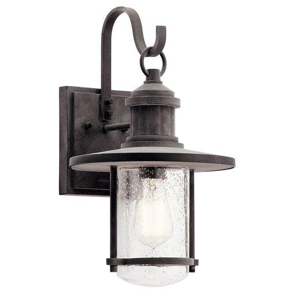 Kichler Riverwood  Outdoor Wall Outdoor Wall Lights Kichler Weathered Zinc 9.5x16.75 