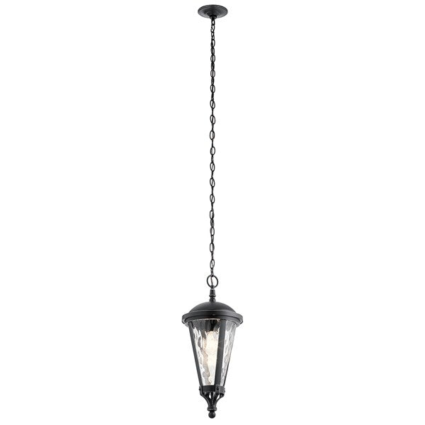 Kichler Cresleigh  Outdoor Hanging Pendant Outdoor Light Fixture l Hanging Kichler Black with Silver Highlights 9x21.25 
