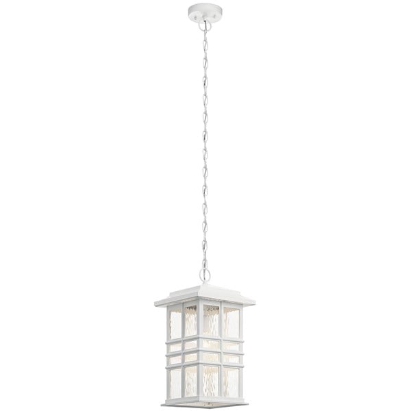 Kichler Beacon Square  Outdoor Hanging Pendant Outdoor Light Fixture l Hanging Kichler White 9.5x18 