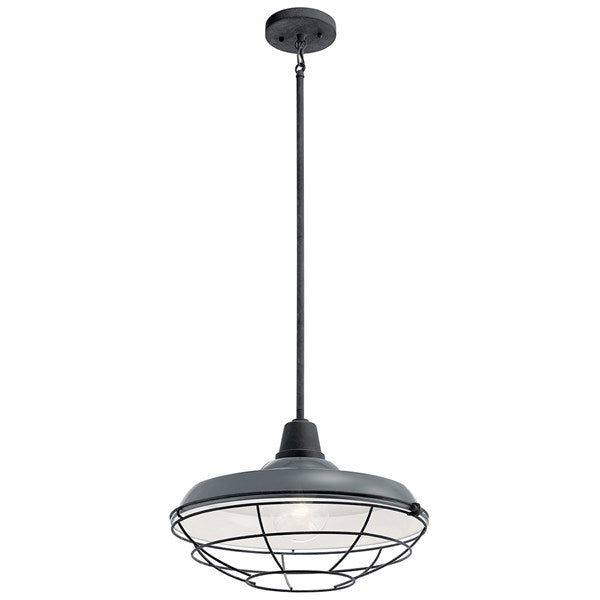 Kichler Pier  Pendant/Semi Flush Outdoor Hanging Lights Kichler Gloss Grey 16.5x11 