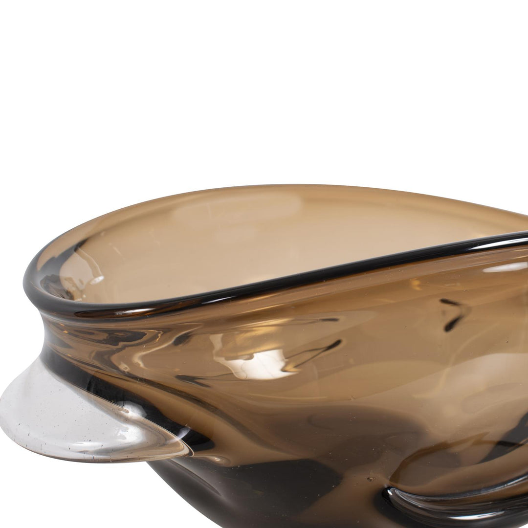 Howard Elliott Smokey Umber Glass Bowl