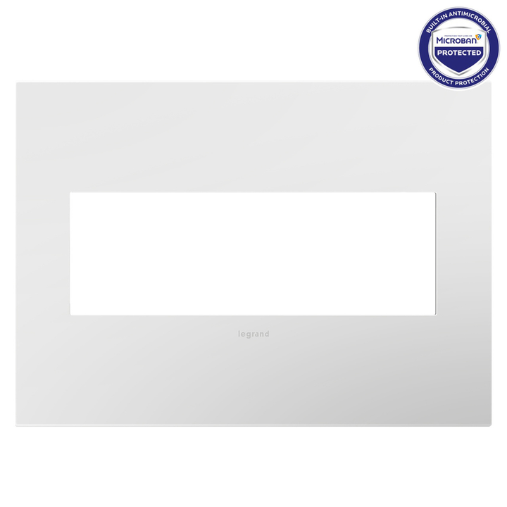 Legrand adorne Gloss White-on-White 3-Gang wall plate