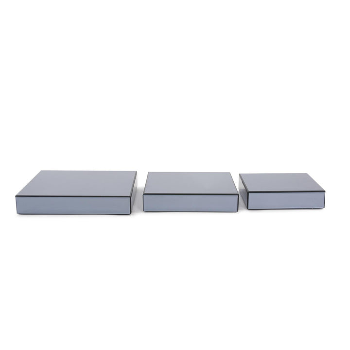Howard Elliott Grigio Mirrored Set of Three Platforms