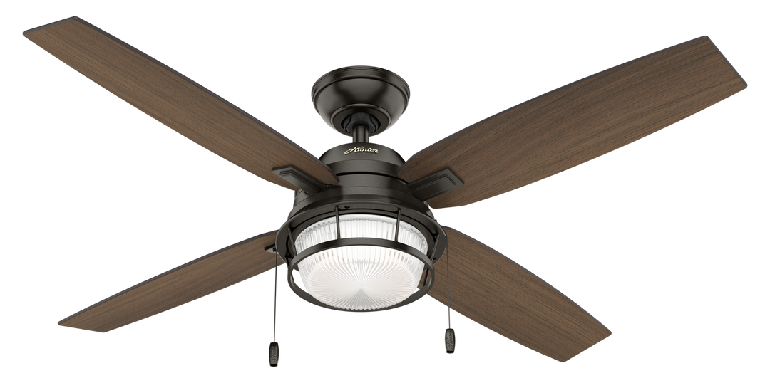 Hunter 52 inch Ocala Damp Rated Ceiling Fan with LED Light Kit and Pull Chain Indoor Ceiling Fans Hunter   