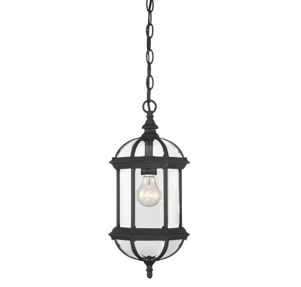 Savoy House Kensington Outdoor | Hanging Lantern Outdoor | Hanging Lantern Savoy House 8.25x8.25x18 Black Clear Beveled Glass