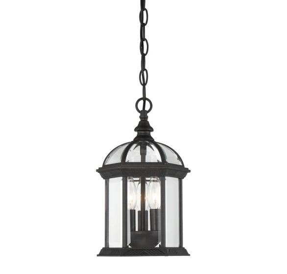 Savoy House Kensington Outdoor | Hanging Lantern Outdoor Hanging Lights Savoy House 8.25x8.25x13.75 Black Clear Beveled Glass