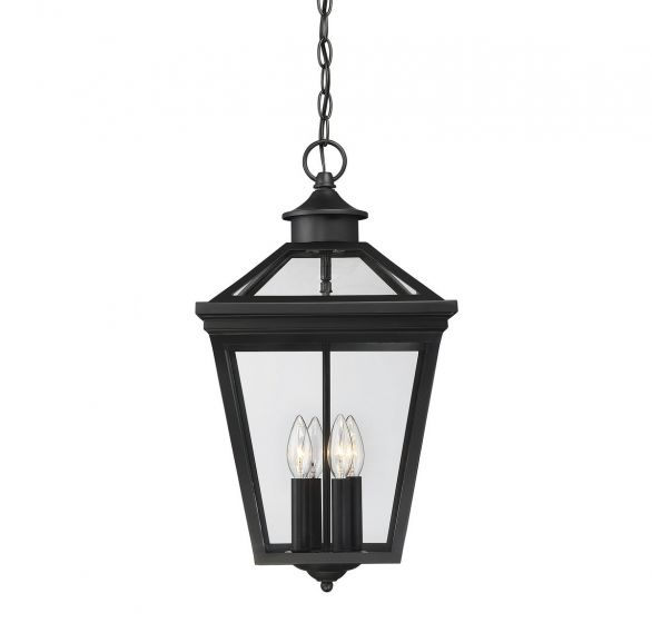 Savoy House Ellijay Outdoor | Hanging Lantern Outdoor | Hanging Lantern Savoy House 12x12x20.75 Black Clear Glass