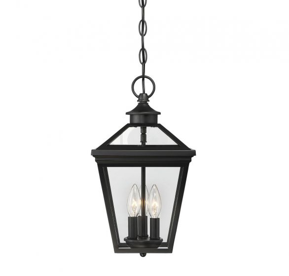 Savoy House Ellijay Outdoor | Hanging Lantern Outdoor Hanging Lights Savoy House 9x9x15.75 Black Clear Glass