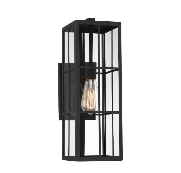 Savoy House Ericson Outdoor | Wall Lantern Outdoor Wall Lights Savoy House 6x6x18.5 Black Clear Glass