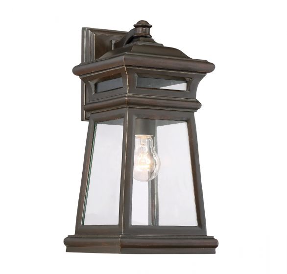 Savoy House Taylor Outdoor | Wall Lantern Outdoor Wall Lights Savoy House 7.75x7.75x16 Bronze Clear Glass