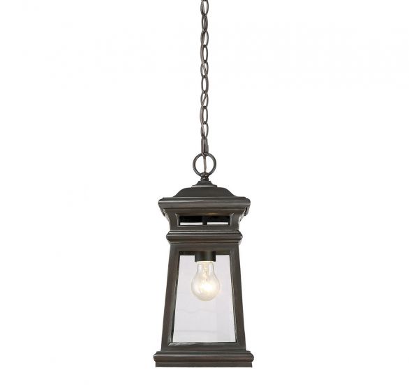 Savoy House Taylor Outdoor | Hanging Lantern Outdoor Hanging Lights Savoy House 8x8x17 Bronze Clear Glass