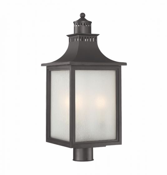 Savoy House Monte Grande Outdoor | Post Lantern Pier & Post Mount Lights Savoy House 10x10x23.75 Black Pale Cream Seeded Glass